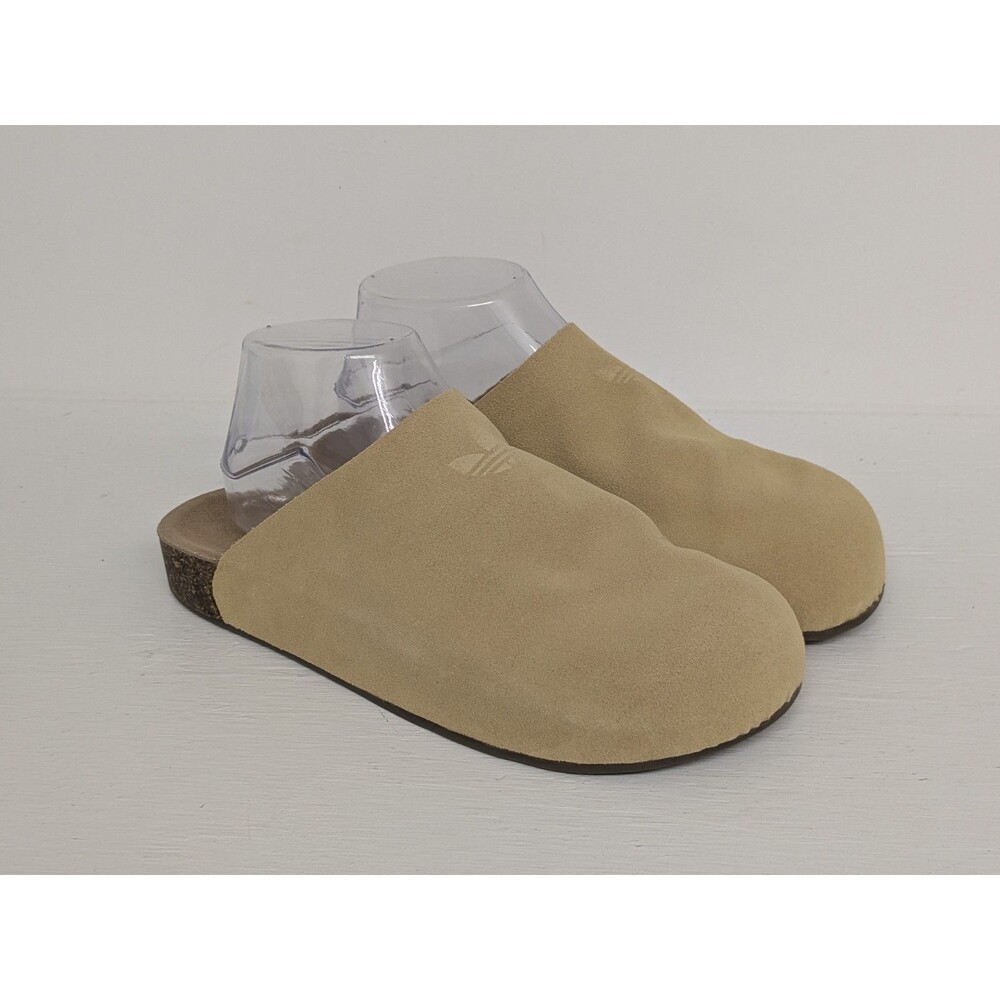 Adidas Adimule Slide Mens Mule Slippers Golden Beige Clogs Comfort Leather 7.5